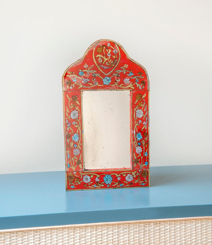 Peruvian Arch Mirror With Reverse Painted Glass