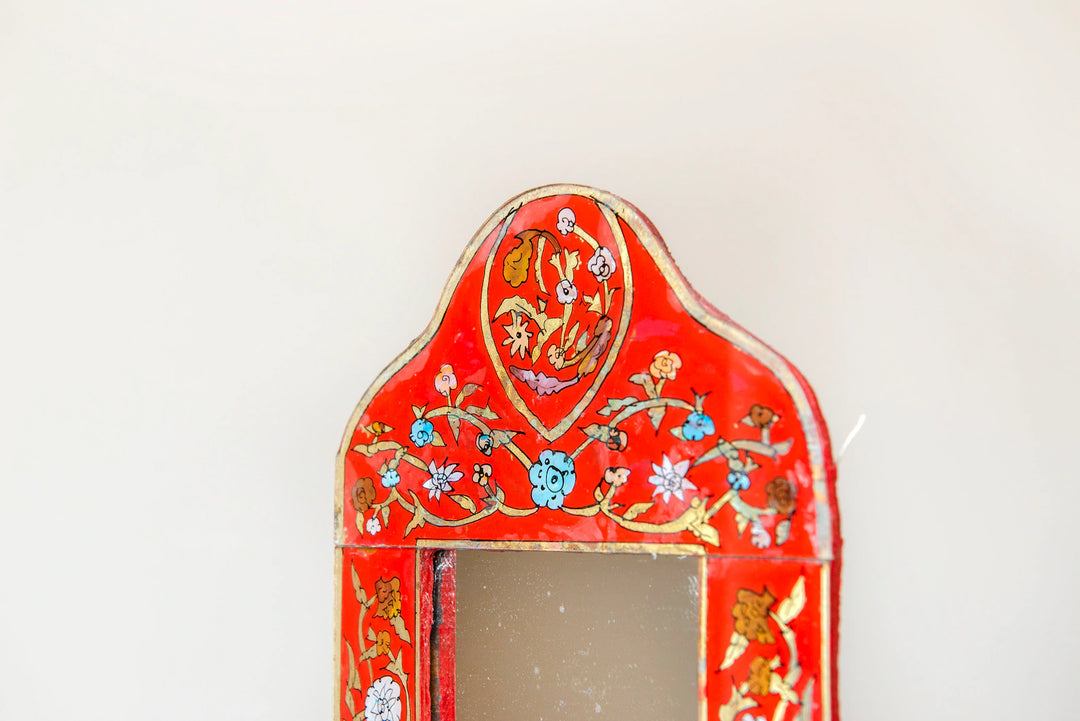 Peruvian Arch Mirror With Reverse Painted Glass