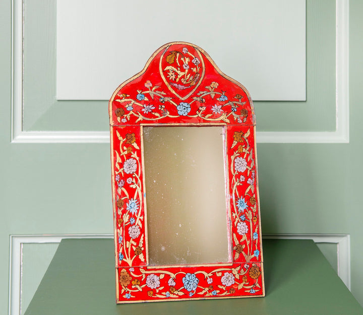 Peruvian Arch Mirror With Reverse Painted Glass