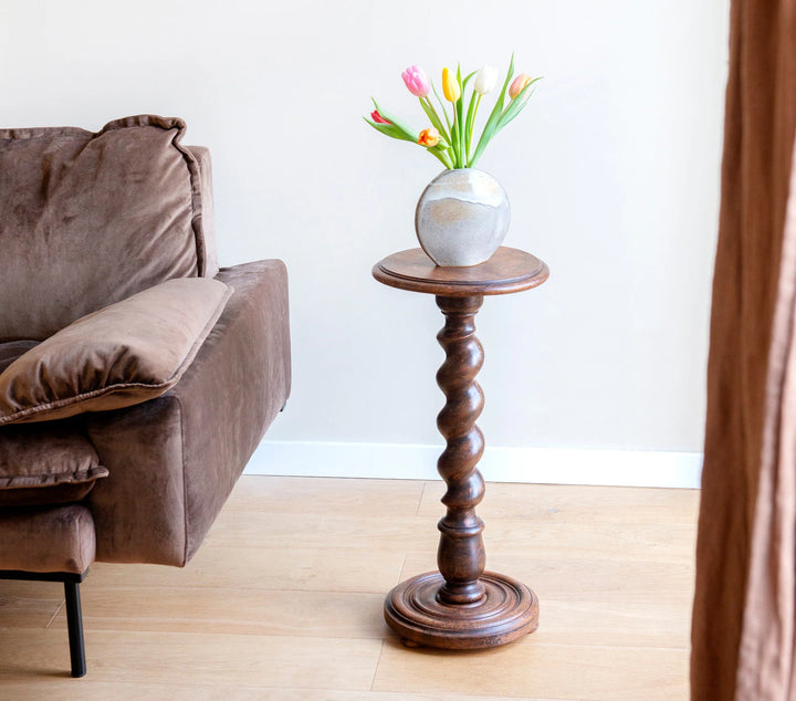 Tall Barley Twist Pedestal Table