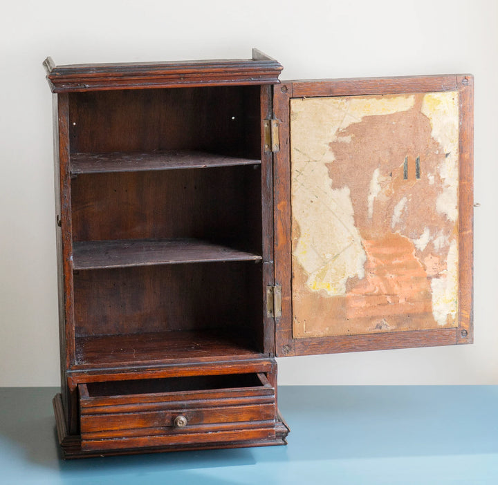 Antique Medicine Chest With Beveled Glass Mirror, 1900s