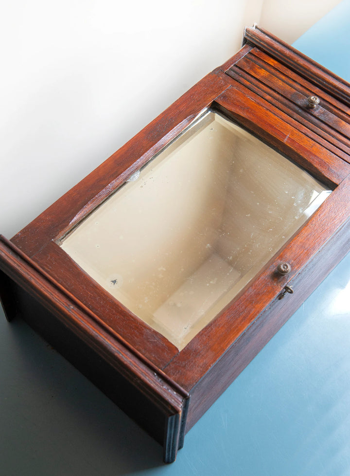 Antique Medicine Chest With Beveled Glass Mirror, 1900s