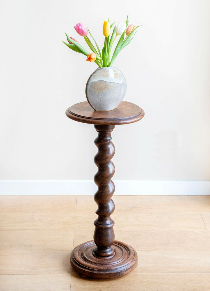 Tall Barley Twist Pedestal Table